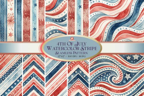 4th of July Stripe Seamless Pattern for Patriotic Design Projects