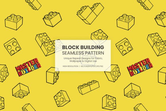 Block Building Seamless Pattern Vector