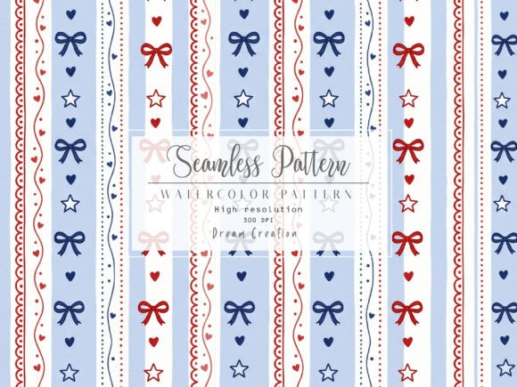 Coquette 4th of July Pattern USA Paper