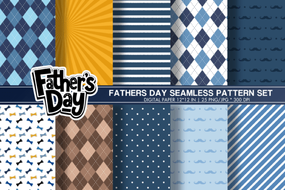 Fathers Day Pattern, Dad Digital Papers: Elevate Your Celebrations with Timeless Design