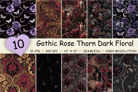 Gothic Rose Thorn Dark Floral Paper: A Dark Aesthetic for Creative Projects