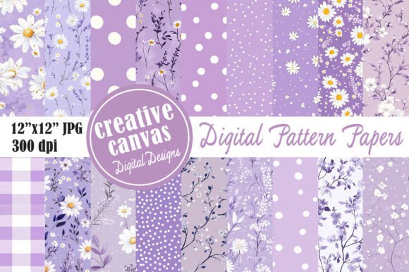 Lavender Coquette Floral Digital Paper