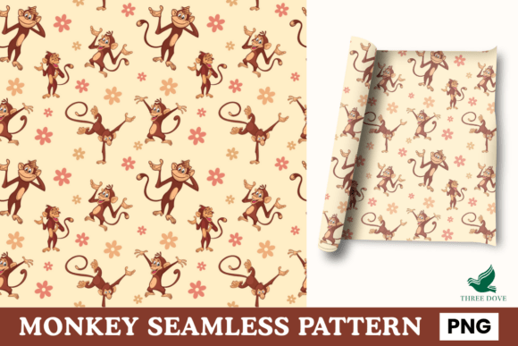 Monkey Seamless Pattern - 09: A Versatile Digital Resource for Creative Projects