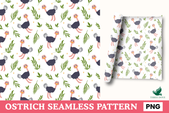 Ostrich Seamless Pattern - 01