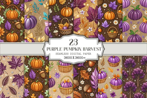 Purple Pumpkin Harvest Seamless