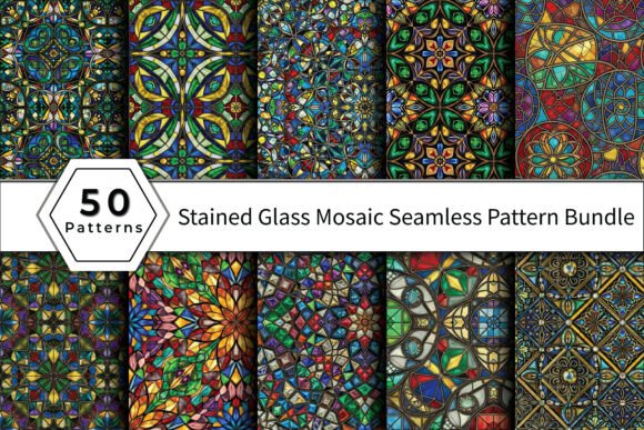 Stained Glass Mosaic Seamless Pattern: A Versatile Design Resource
