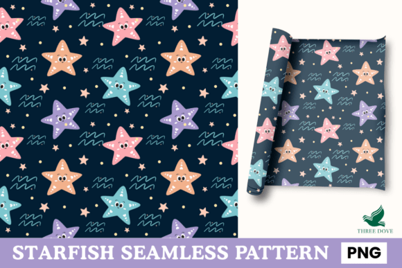 Starfish Seamless Pattern - 01: A Versatile Digital Design for Creative Projects