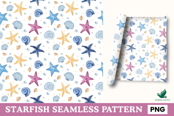 Starfish Seamless Pattern - 07: A Versatile Digital Design for Creative Projects