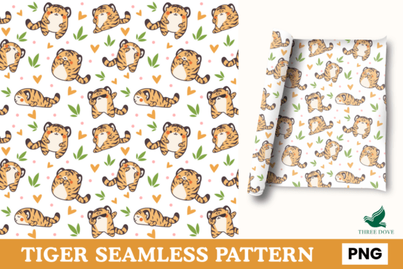 Tiger Seamless Pattern - 04: A Versatile Digital Design for Creative Projects