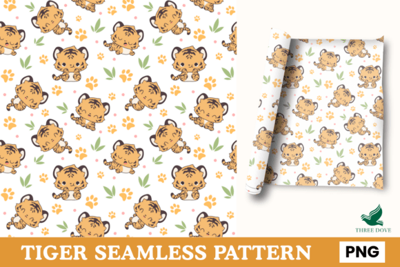 Tiger Seamless Pattern - 05: A Versatile Digital Design for Creative Projects