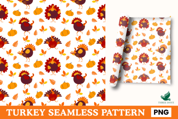 Turkey Seamless Pattern - 08: A Versatile Digital Design for Creative Projects