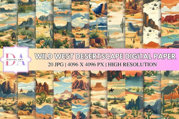 Wild West Desertscape Digital Paper: A Timeless Canvas for Western Creativity