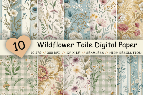 Wildflower Toile Digital Paper Pack: A Versatile Choice for Creative Projects